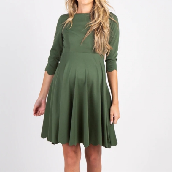 PinkBlush Magenta Scalloped Hem Maternity Dress | M - Picture 6 of 9